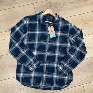 Prana Los‎ Feliz Flannel Shirt Organic Cotton Plaid Button Up Men's Medium